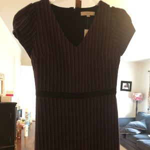 NWT Tweed maroon and black loft dress. Size 10